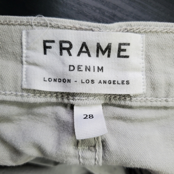 Frame Denim Le High Skinny Jeans Putty Distressed High Waisted Gray - Picture 7 of 9